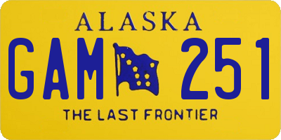 AK license plate GAM251