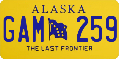 AK license plate GAM259