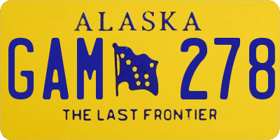 AK license plate GAM278