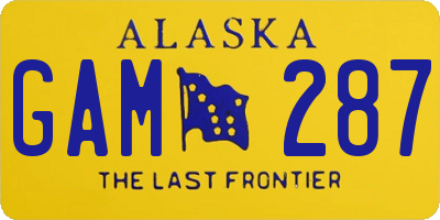 AK license plate GAM287