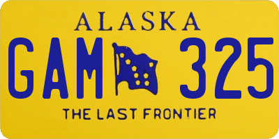 AK license plate GAM325