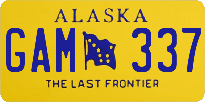 AK license plate GAM337