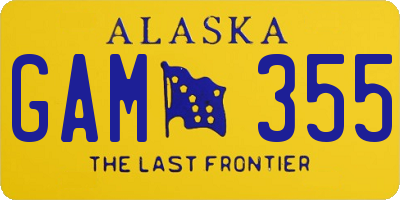 AK license plate GAM355