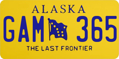 AK license plate GAM365