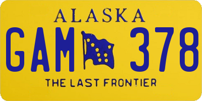 AK license plate GAM378