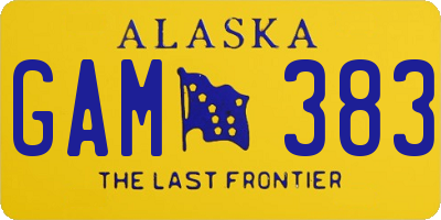 AK license plate GAM383