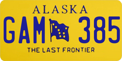 AK license plate GAM385