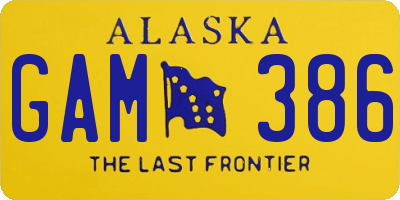 AK license plate GAM386