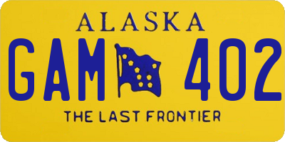 AK license plate GAM402