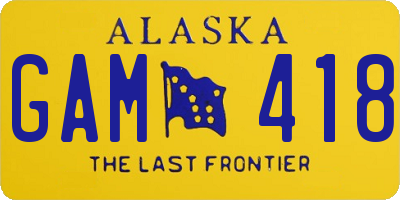 AK license plate GAM418