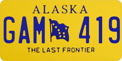 AK license plate GAM419
