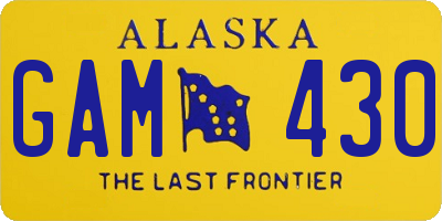 AK license plate GAM430