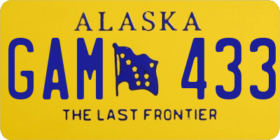 AK license plate GAM433