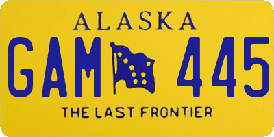 AK license plate GAM445