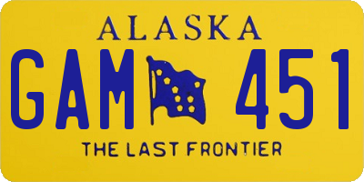 AK license plate GAM451
