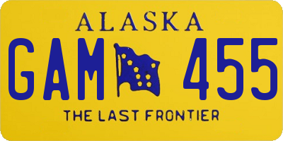 AK license plate GAM455