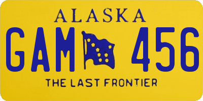 AK license plate GAM456