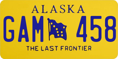 AK license plate GAM458