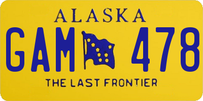 AK license plate GAM478