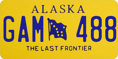 AK license plate GAM488