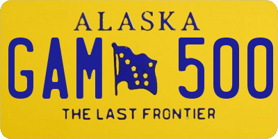 AK license plate GAM500