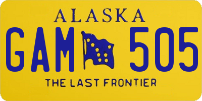 AK license plate GAM505