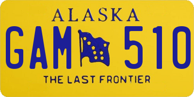 AK license plate GAM510