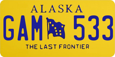 AK license plate GAM533