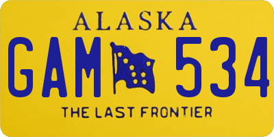 AK license plate GAM534