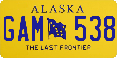 AK license plate GAM538