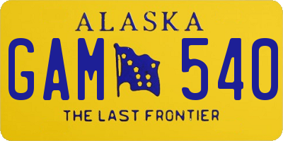 AK license plate GAM540