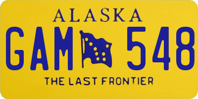 AK license plate GAM548