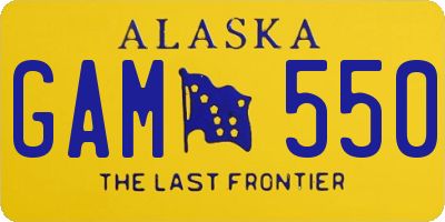 AK license plate GAM550