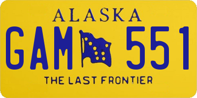 AK license plate GAM551