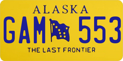 AK license plate GAM553