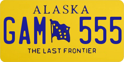 AK license plate GAM555