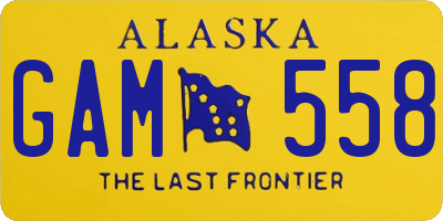 AK license plate GAM558