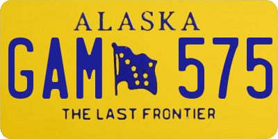 AK license plate GAM575