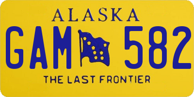 AK license plate GAM582