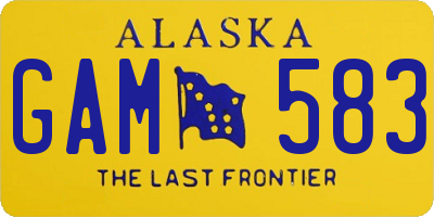 AK license plate GAM583