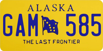 AK license plate GAM585