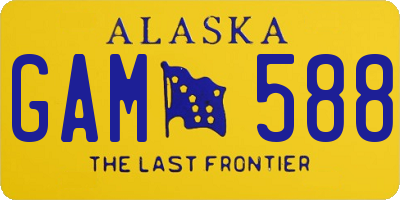 AK license plate GAM588