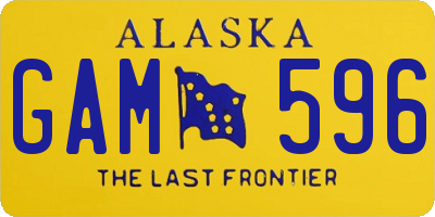 AK license plate GAM596