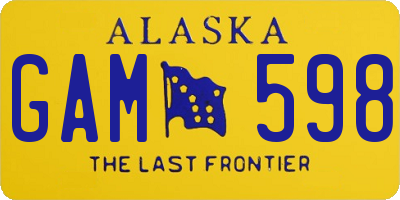 AK license plate GAM598