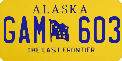 AK license plate GAM603
