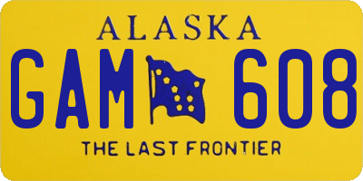 AK license plate GAM608