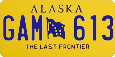 AK license plate GAM613