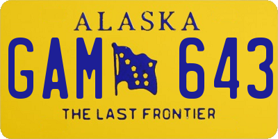 AK license plate GAM643