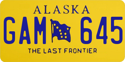 AK license plate GAM645