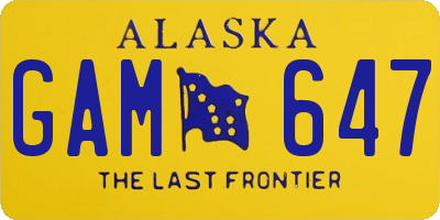 AK license plate GAM647